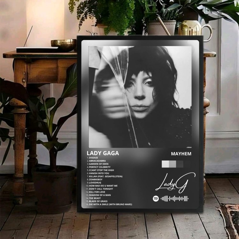 Lady Gaga - Mayhem Poster with Frame - Vibes DistrictLady Gaga - Mayhem Poster with Frame poster SilverVibes District