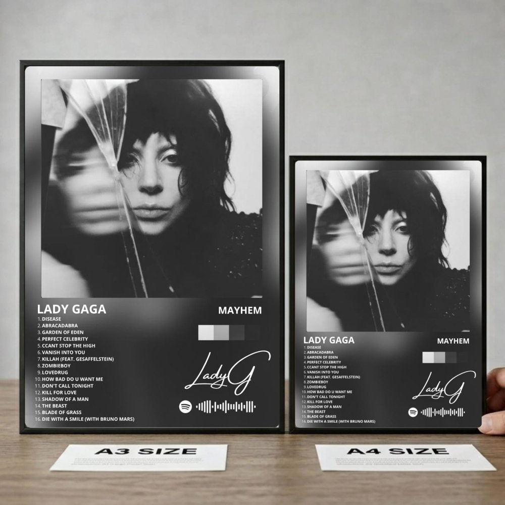 Lady Gaga - Mayhem Poster with Frame - Vibes DistrictLady Gaga - Mayhem Poster with Frame poster SilverVibes District