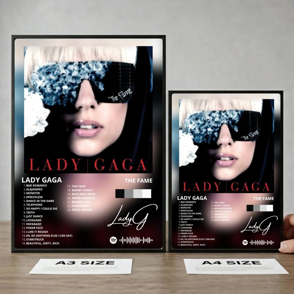 Lady Gaga - The Fame Poster with Frame - Vibes DistrictLady Gaga - The Fame Poster with Frame poster GoldVibes District