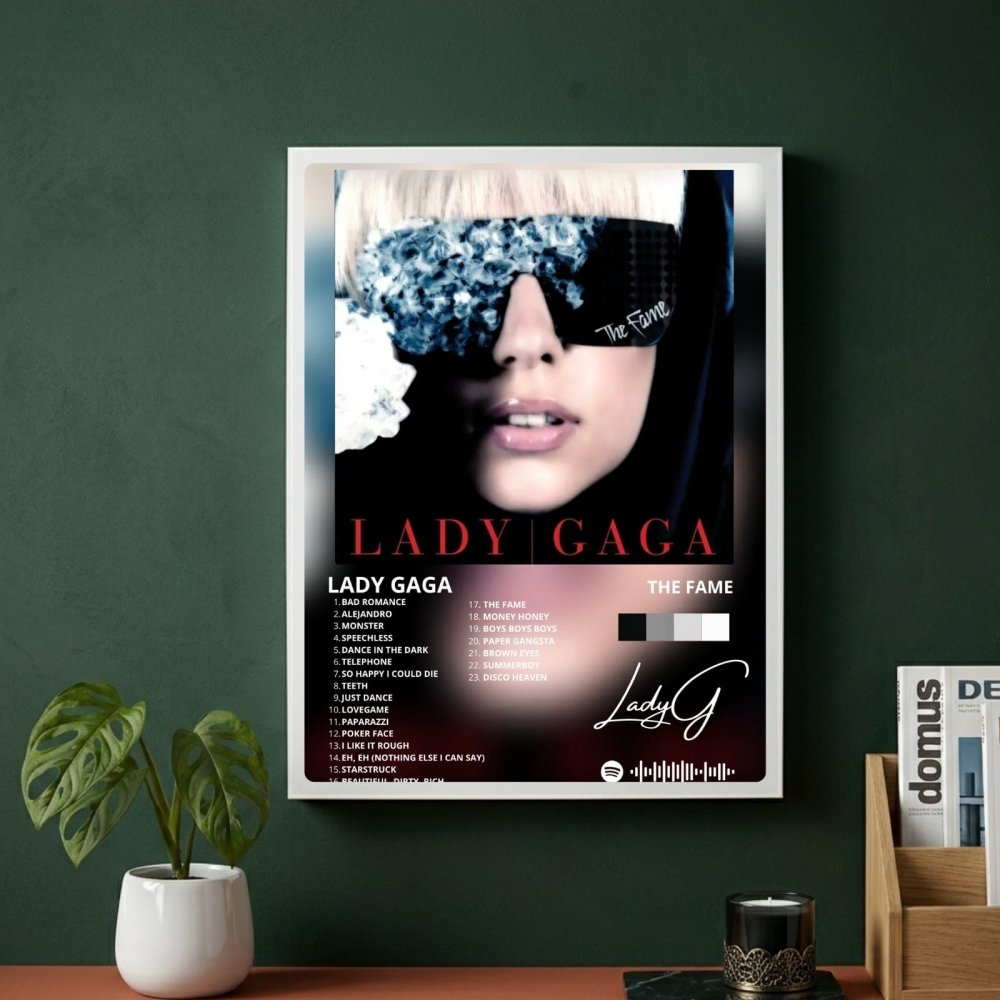 Lady Gaga - The Fame Poster with Frame - Vibes DistrictLady Gaga - The Fame Poster with Frame poster GoldVibes District