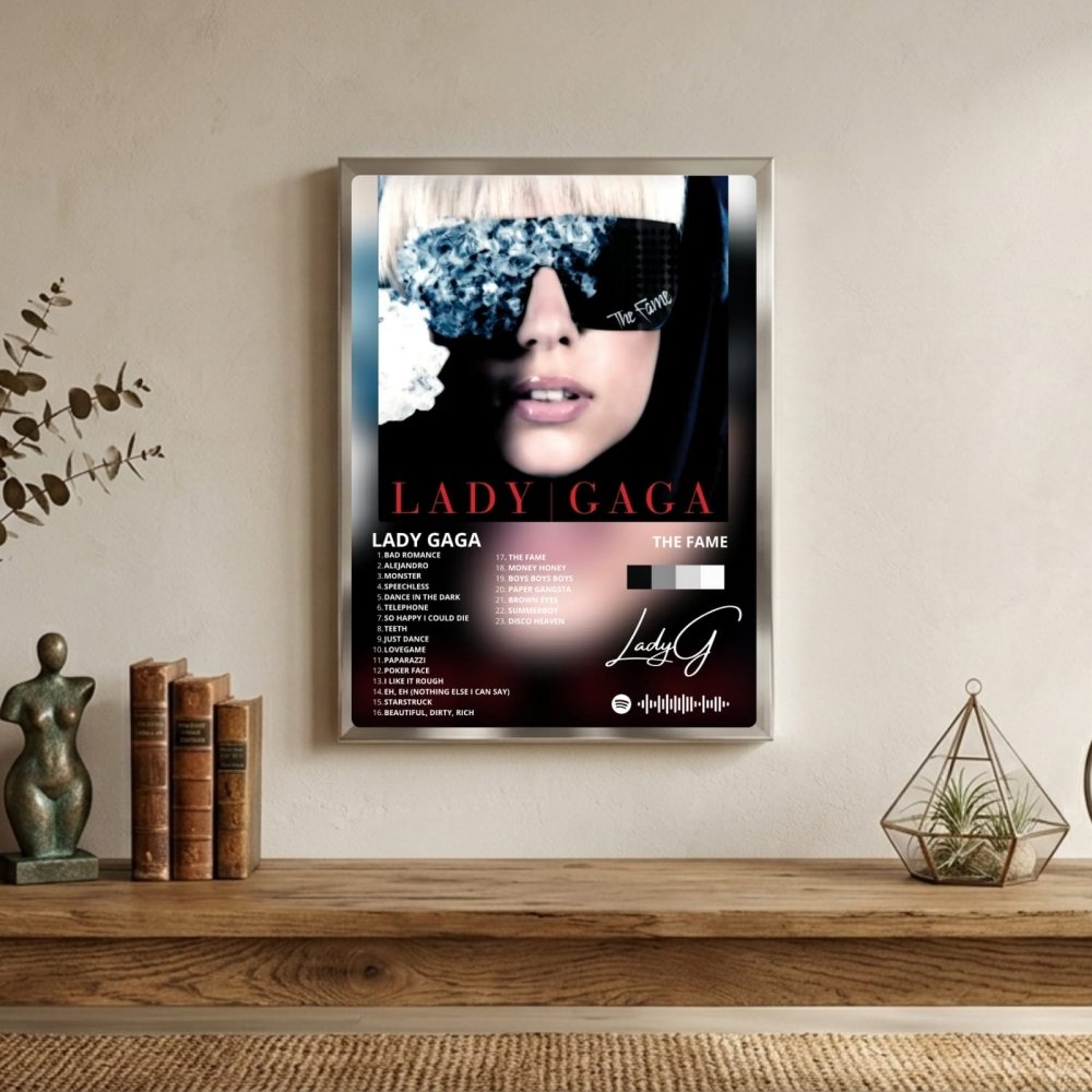 Lady Gaga - The Fame Poster with Frame - Vibes DistrictLady Gaga - The Fame Poster with Frame poster GoldVibes District