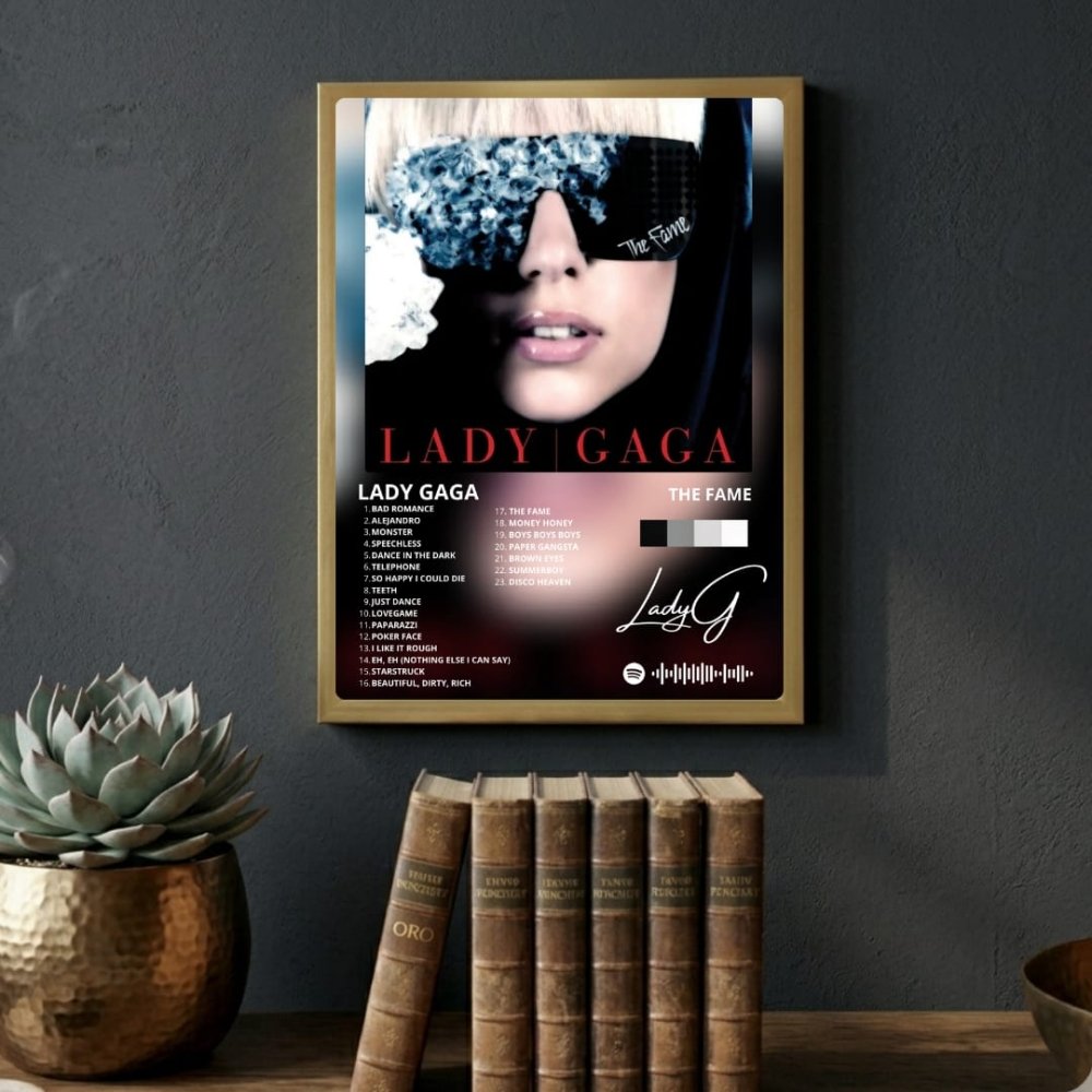 Lady Gaga - The Fame Poster with Frame - Vibes DistrictLady Gaga - The Fame Poster with Frame poster GoldVibes District