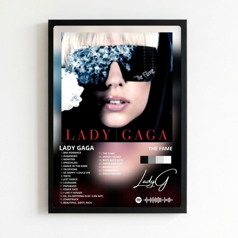 Lady Gaga - The Fame Poster with Frame - Vibes DistrictLady Gaga - The Fame Poster with Frame poster NeroVibes District