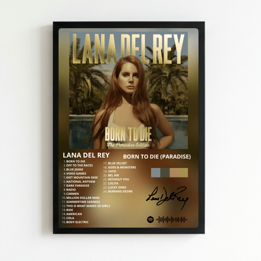 Lana Del Rey - Born To Die Poster with Frame - Vibes DistrictLana Del Rey - Born To Die Poster with Frame poster NeroVibes District