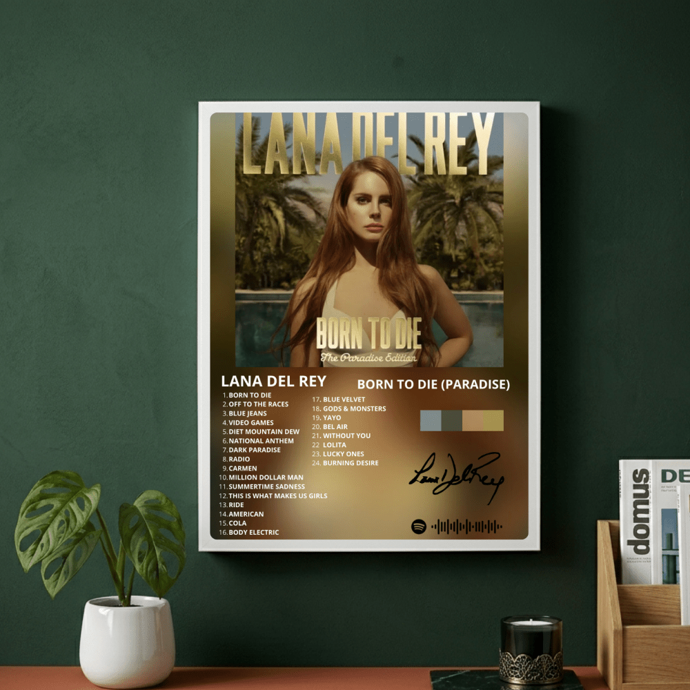 Lana Del Rey - Born To Die Poster with Frame - Vibes DistrictLana Del Rey - Born To Die Poster with Frame poster GoldVibes District