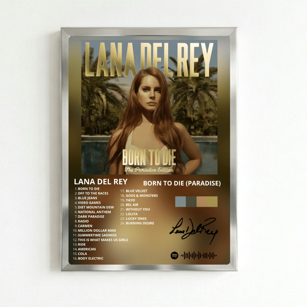 Lana Del Rey - Born To Die Poster with Frame - Vibes DistrictLana Del Rey - Born To Die Poster with Frame poster SilverVibes District