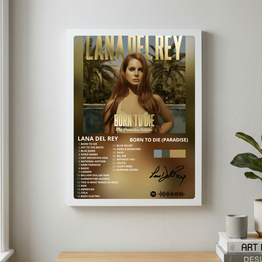 Lana Del Rey - Born To Die Poster with Frame - Vibes DistrictLana Del Rey - Born To Die Poster with Frame poster GoldVibes District