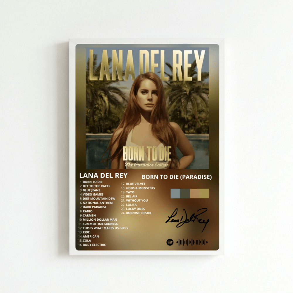Lana Del Rey - Born To Die Poster with Frame - Vibes DistrictLana Del Rey - Born To Die Poster with Frame poster BiancoVibes District