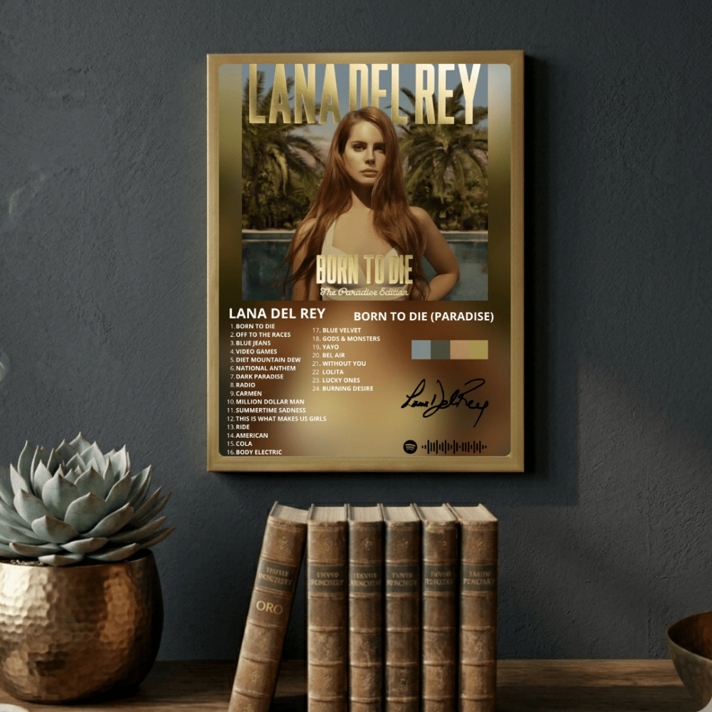 Lana Del Rey - Born To Die Poster with Frame - Vibes DistrictLana Del Rey - Born To Die Poster with Frame poster GoldVibes District