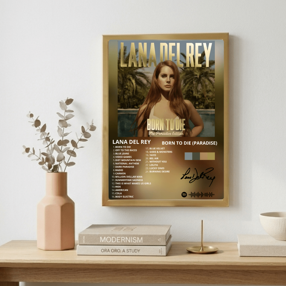 Lana Del Rey - Born To Die Poster with Frame - Vibes DistrictLana Del Rey - Born To Die Poster with Frame poster GoldVibes District