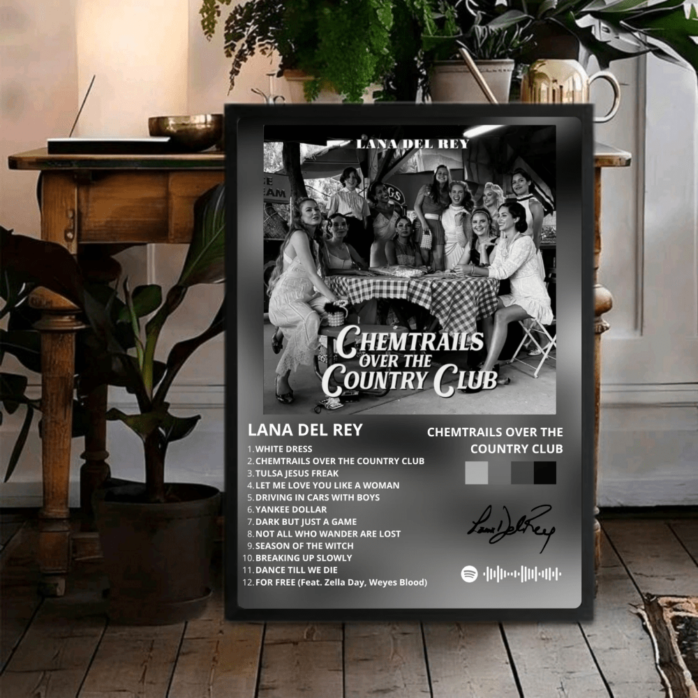 Lana Del Rey - Chemtrails Over The Country Club Poster with Frame - Vibes DistrictLana Del Rey - Chemtrails Over The Country Club Poster with Frame poster NeroVibes District