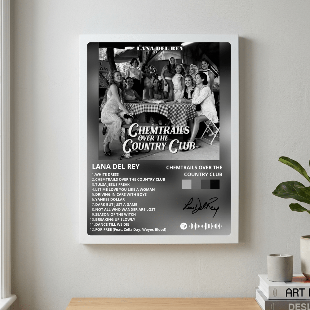 Lana Del Rey - Chemtrails Over The Country Club Poster with Frame - Vibes DistrictLana Del Rey - Chemtrails Over The Country Club Poster with Frame poster NeroVibes District