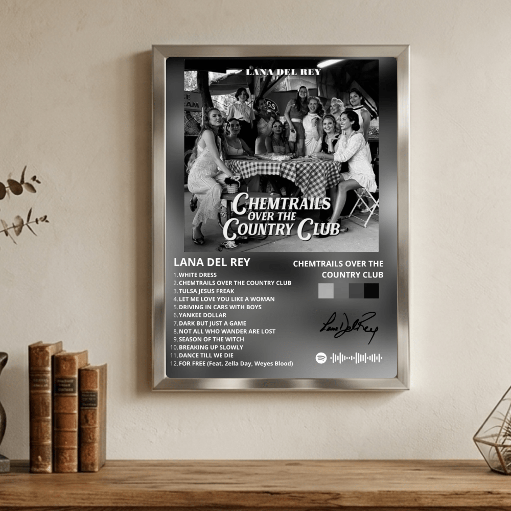 Lana Del Rey - Chemtrails Over The Country Club Poster with Frame - Vibes DistrictLana Del Rey - Chemtrails Over The Country Club Poster with Frame poster NeroVibes District