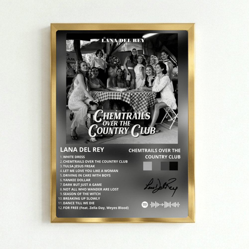 Lana Del Rey - Chemtrails Over The Country Club Poster with Frame - Vibes DistrictLana Del Rey - Chemtrails Over The Country Club Poster with Frame poster NeroVibes District