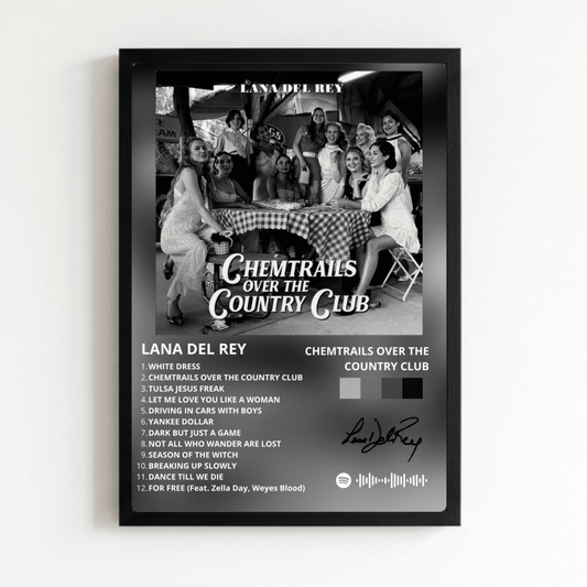 Lana Del Rey - Chemtrails Over The Country Club Poster with Frame - Vibes DistrictLana Del Rey - Chemtrails Over The Country Club Poster with Frame poster NeroVibes District