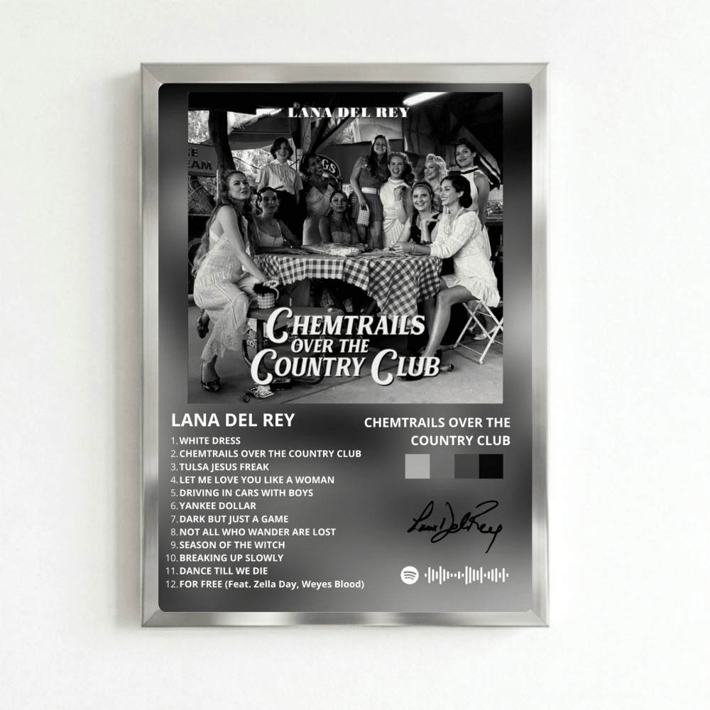 Lana Del Rey - Chemtrails Over The Country Club Poster with Frame - Vibes DistrictLana Del Rey - Chemtrails Over The Country Club Poster with Frame poster NeroVibes District