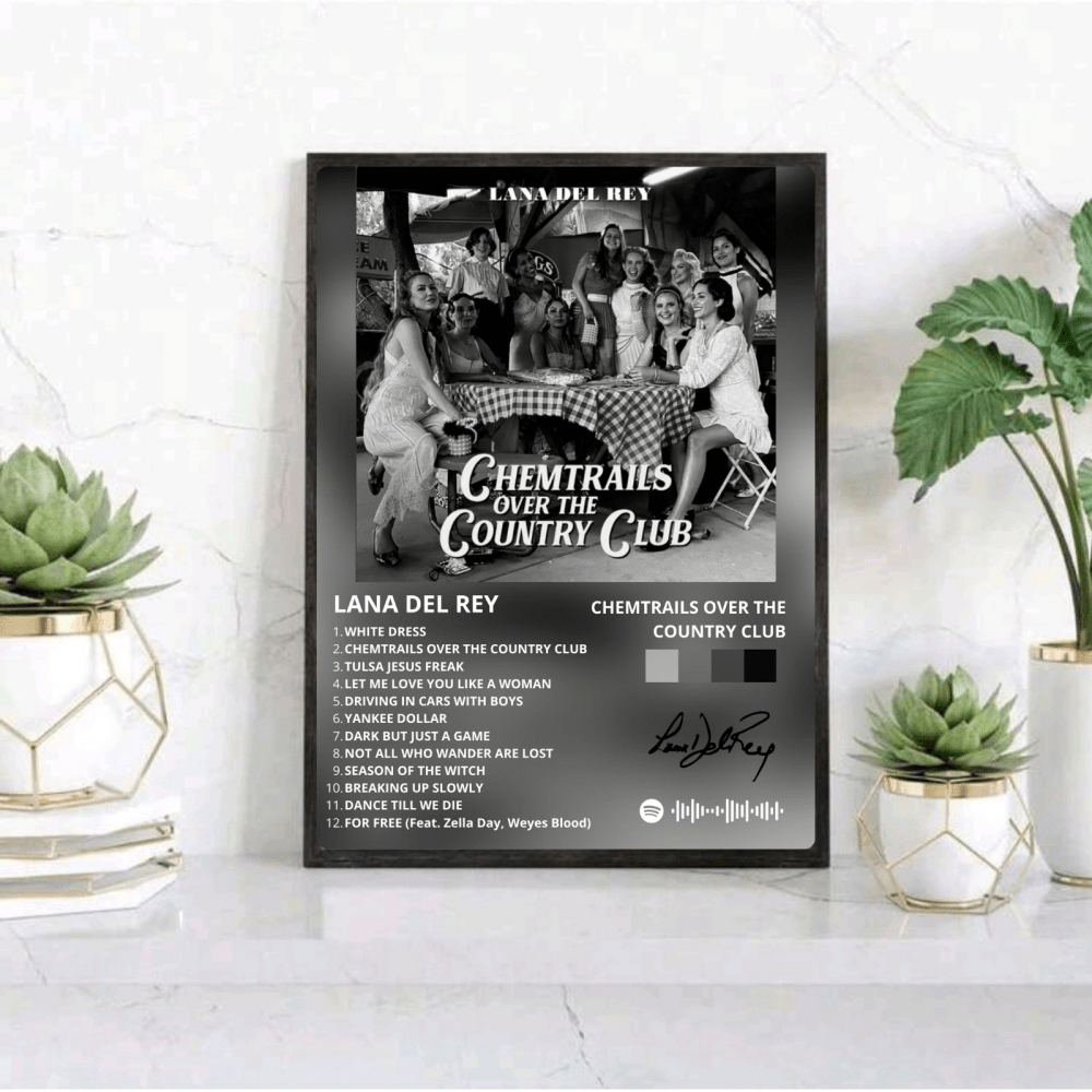 Lana Del Rey - Chemtrails Over The Country Club Poster with Frame - Vibes DistrictLana Del Rey - Chemtrails Over The Country Club Poster with Frame poster NeroVibes District