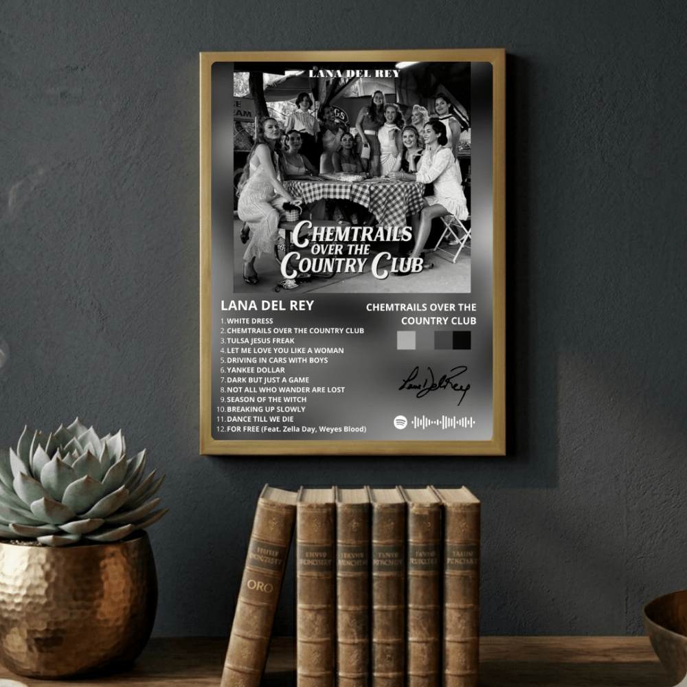 Lana Del Rey - Chemtrails Over The Country Club Poster with Frame - Vibes DistrictLana Del Rey - Chemtrails Over The Country Club Poster with Frame poster NeroVibes District
