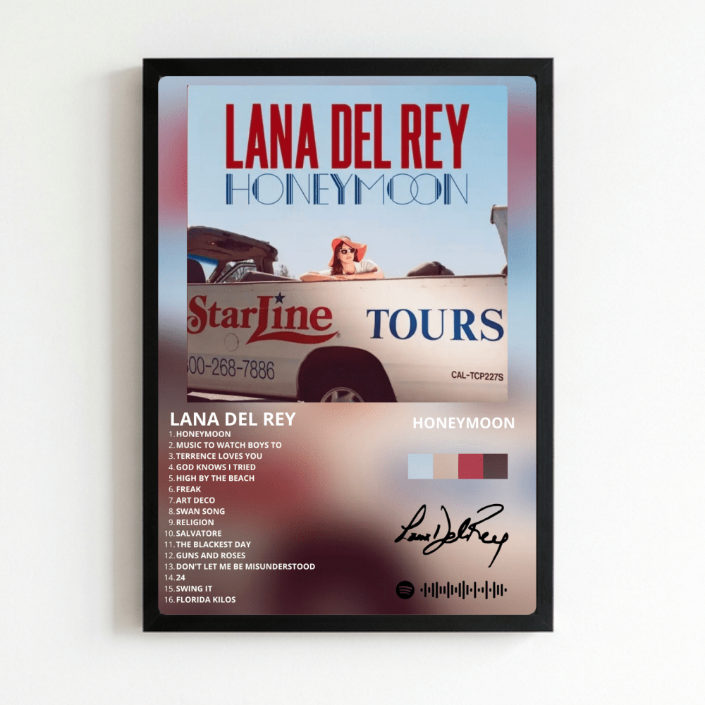 Lana Del Rey - Honeymoon Poster with Frame - Vibes DistrictLana Del Rey - Honeymoon Poster with Frame poster NeroVibes District