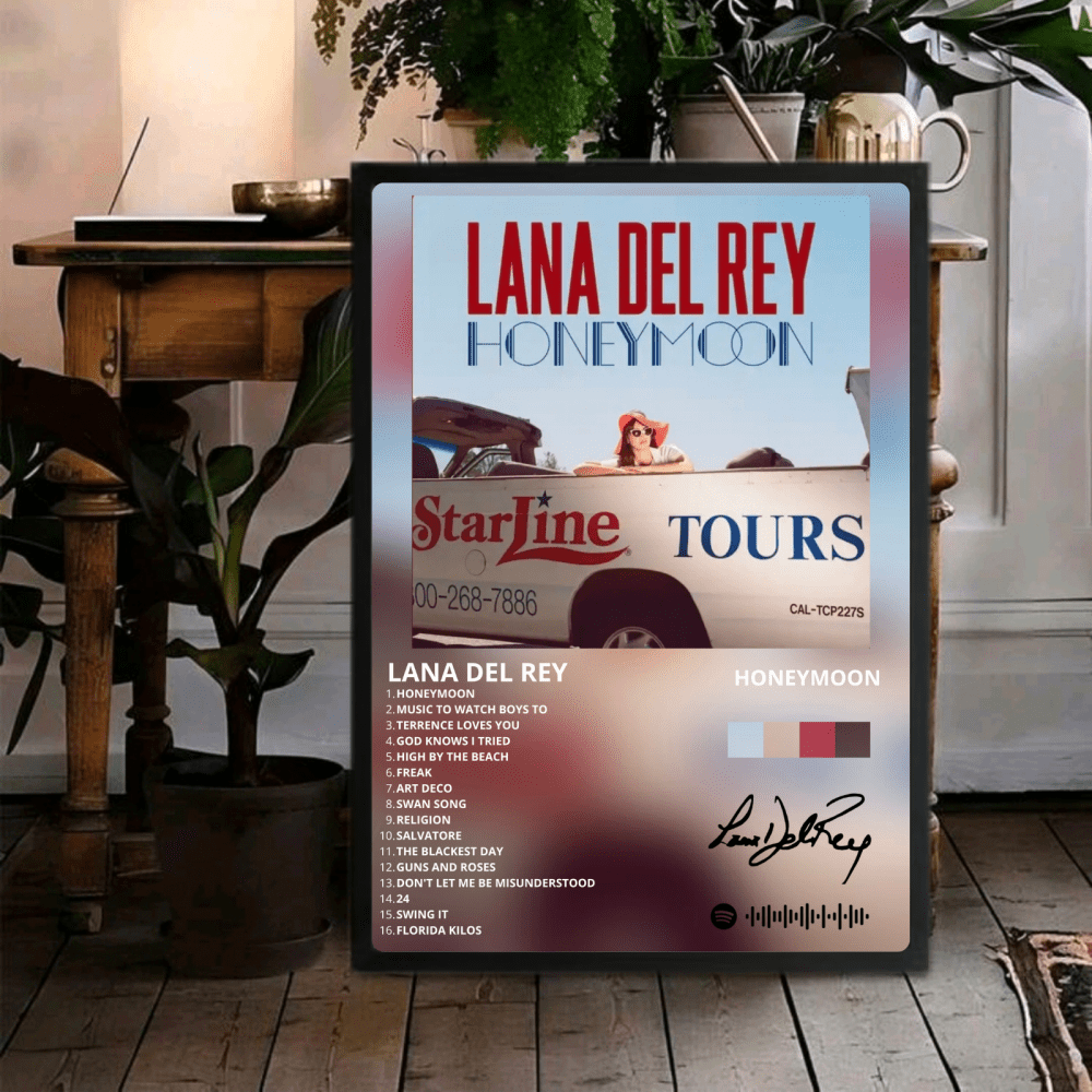 Lana Del Rey - Honeymoon Poster with Frame - Vibes DistrictLana Del Rey - Honeymoon Poster with Frame poster NeroVibes District
