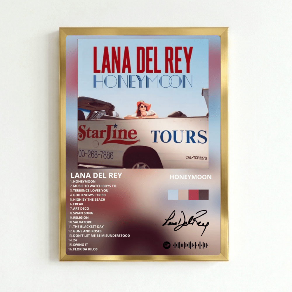 Lana Del Rey - Honeymoon Poster with Frame - Vibes DistrictLana Del Rey - Honeymoon Poster with Frame poster NeroVibes District