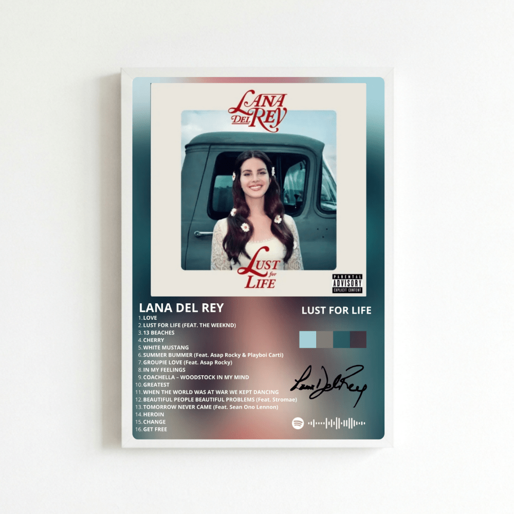 Lana Del Rey - Lust For Life Poster with Frame - Vibes DistrictLana Del Rey - Lust For Life Poster with Frame poster NeroVibes District