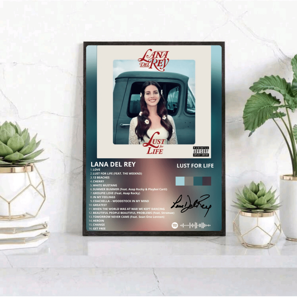Lana Del Rey - Lust For Life Poster with Frame - Vibes DistrictLana Del Rey - Lust For Life Poster with Frame poster NeroVibes District