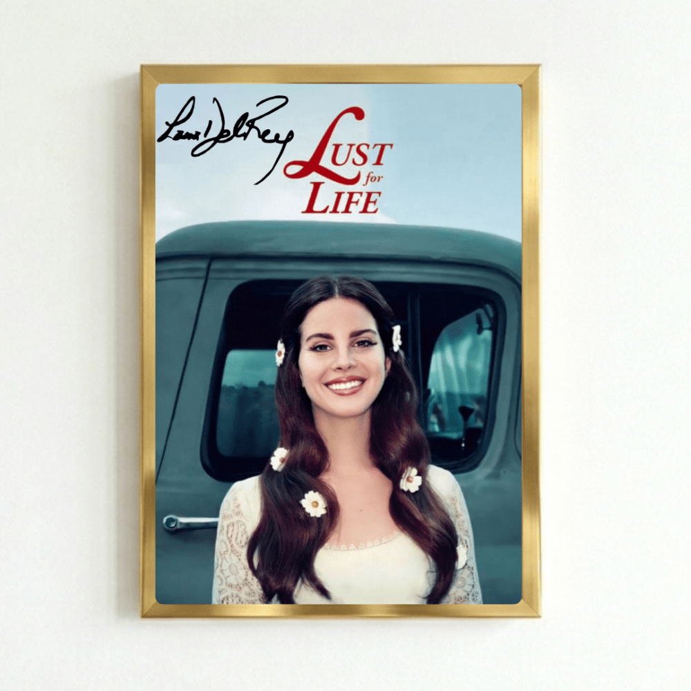 Lana Del Rey - Lust For Life Poster with Frame - Vibes DistrictLana Del Rey - Lust For Life Poster with Frame poster GoldVibes District