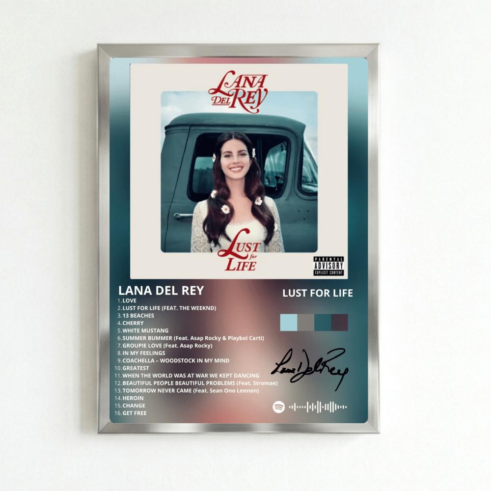 Lana Del Rey - Lust For Life Poster with Frame - Vibes DistrictLana Del Rey - Lust For Life Poster with Frame poster NeroVibes District