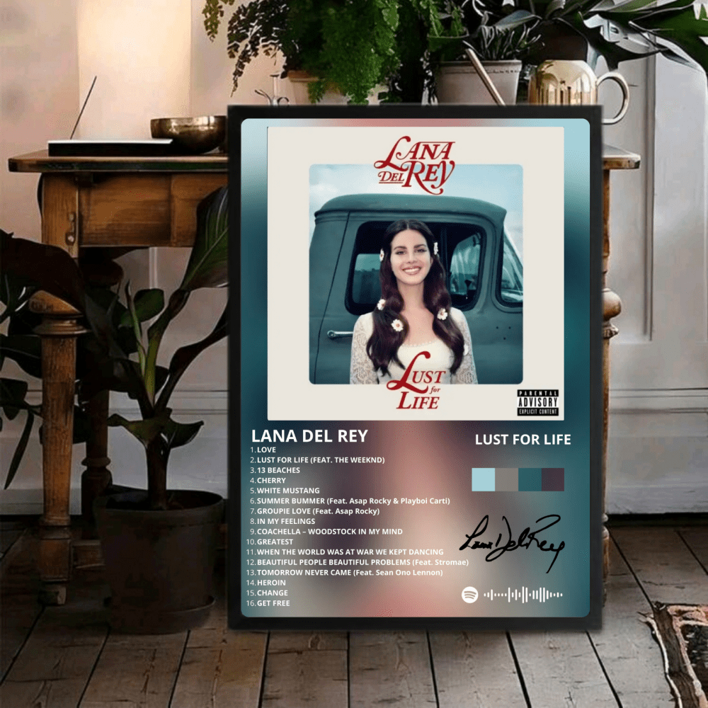 Lana Del Rey - Lust For Life Poster with Frame - Vibes DistrictLana Del Rey - Lust For Life Poster with Frame poster NeroVibes District