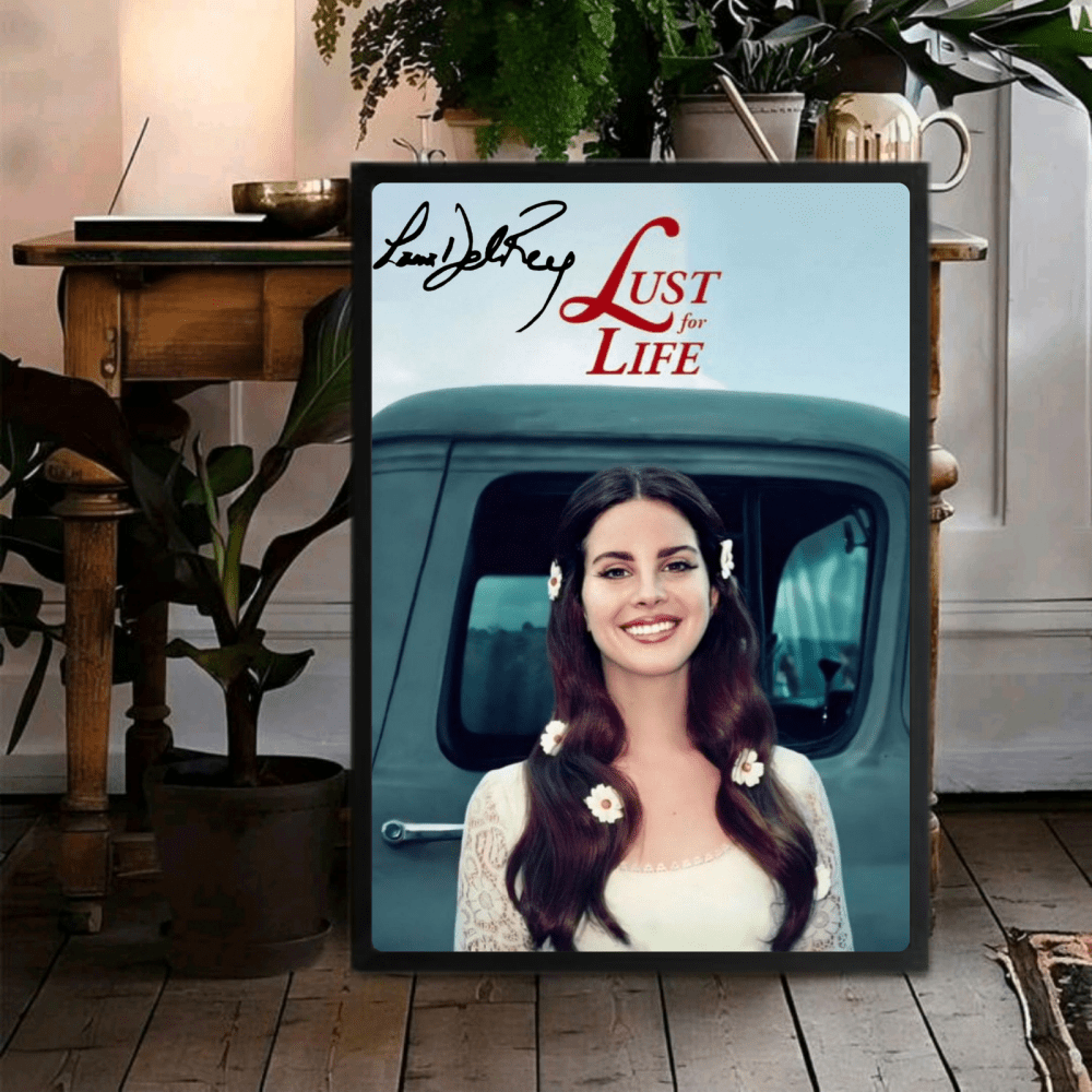 Lana Del Rey - Lust For Life Poster with Frame - Vibes DistrictLana Del Rey - Lust For Life Poster with Frame poster GoldVibes District