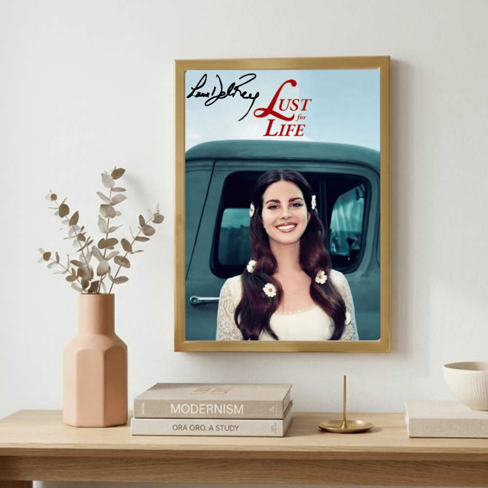Lana Del Rey - Lust For Life Poster with Frame - Vibes DistrictLana Del Rey - Lust For Life Poster with Frame poster GoldVibes District