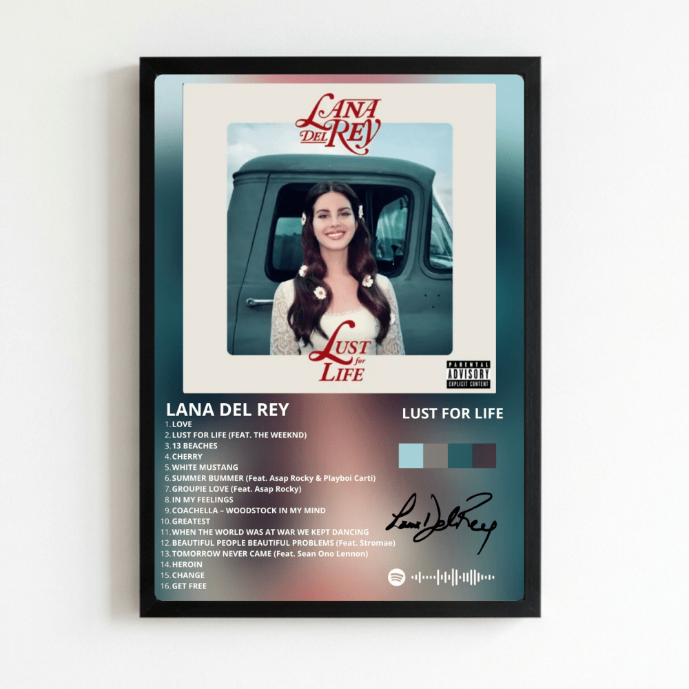 Lana Del Rey - Lust For Life Poster with Frame - Vibes DistrictLana Del Rey - Lust For Life Poster with Frame poster NeroVibes District
