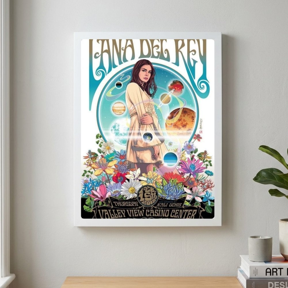Lana Del Rey Poster with Frame - Vibes DistrictLana Del Rey Poster with Frame poster GoldVibes District