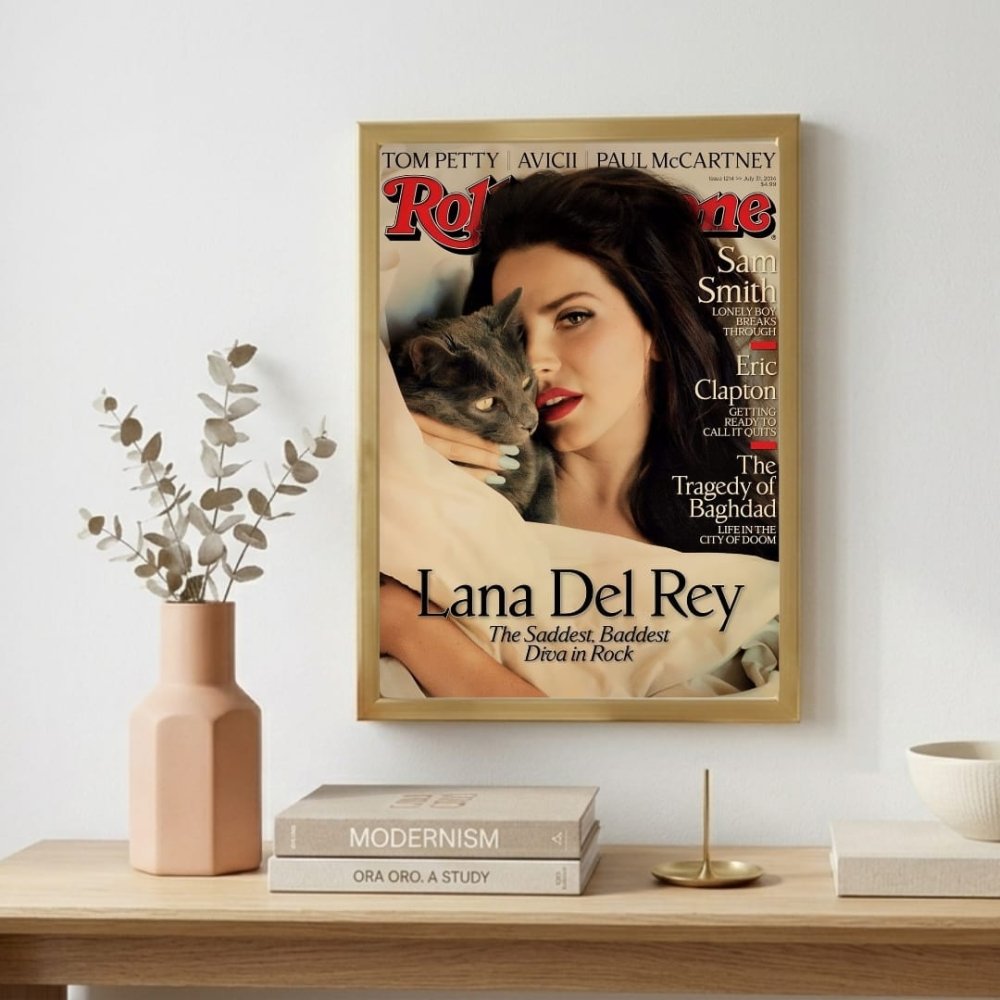 Lana Del Rey Poster with Frame - Vibes DistrictLana Del Rey Poster with Frame poster GoldVibes District