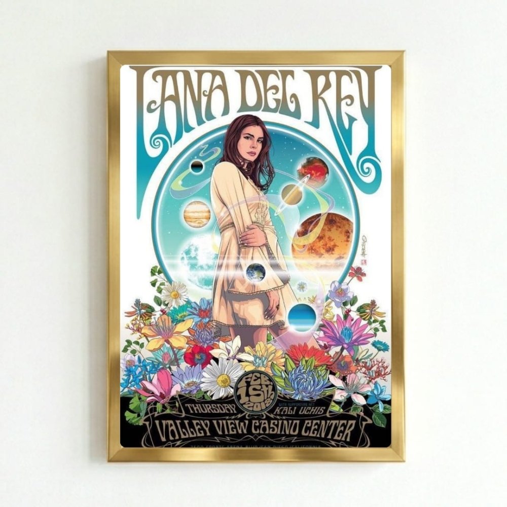 Lana Del Rey Poster with Frame - Vibes DistrictLana Del Rey Poster with Frame poster GoldVibes District