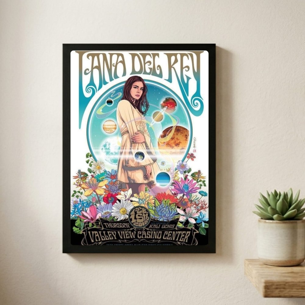 Lana Del Rey Poster with Frame - Vibes DistrictLana Del Rey Poster with Frame poster GoldVibes District