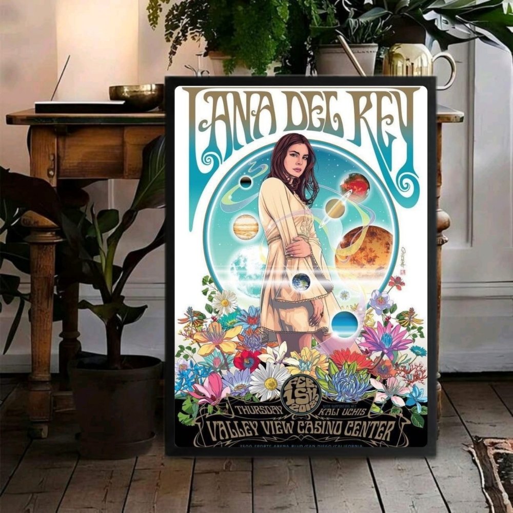 Lana Del Rey Poster with Frame - Vibes DistrictLana Del Rey Poster with Frame poster GoldVibes District