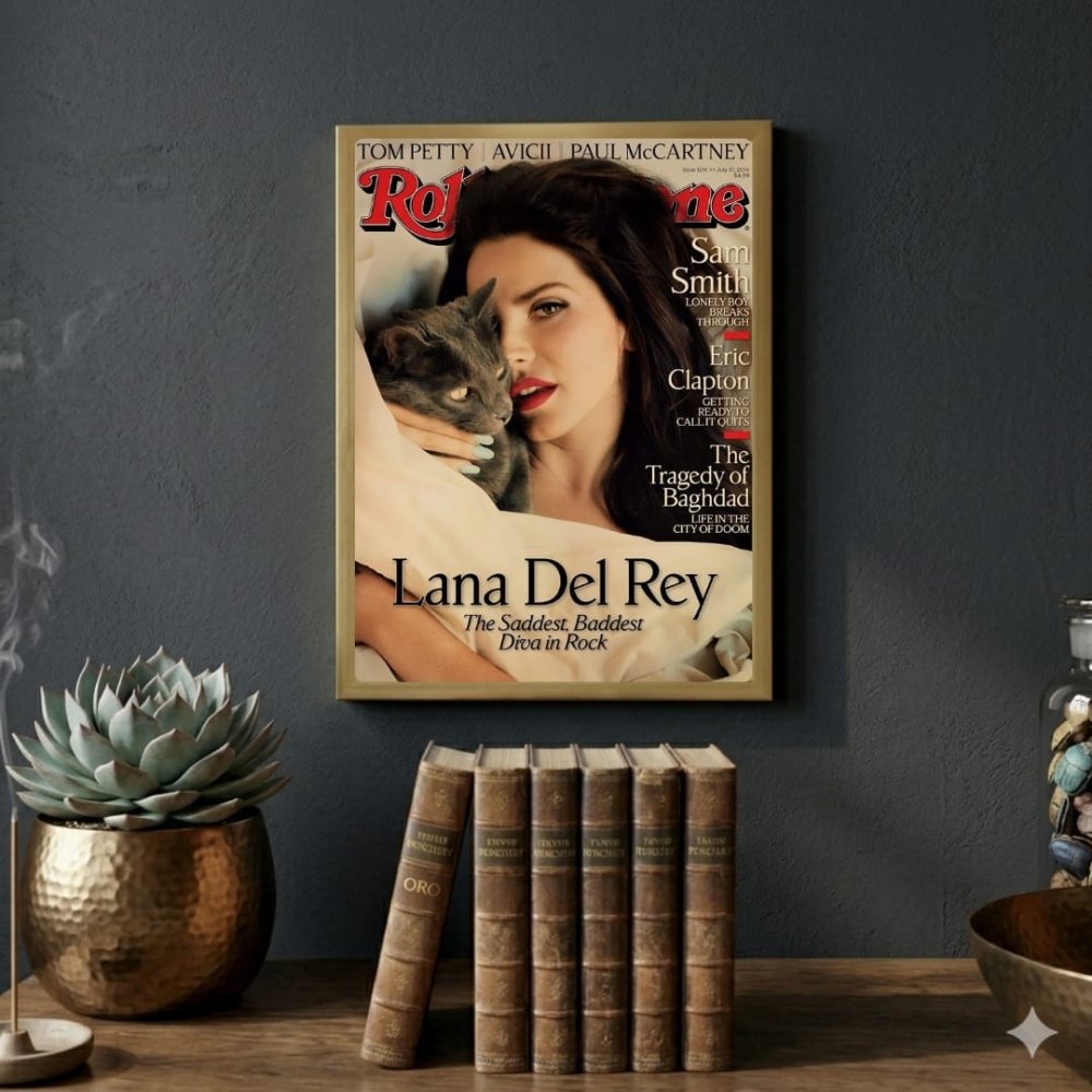 Lana Del Rey Poster with Frame - Vibes DistrictLana Del Rey Poster with Frame poster GoldVibes District