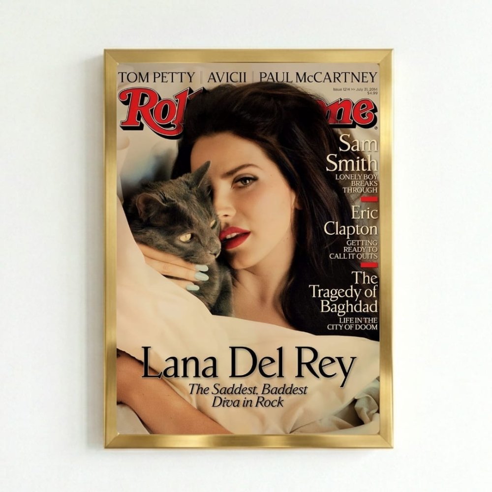 Lana Del Rey Poster with Frame - Vibes DistrictLana Del Rey Poster with Frame poster GoldVibes District