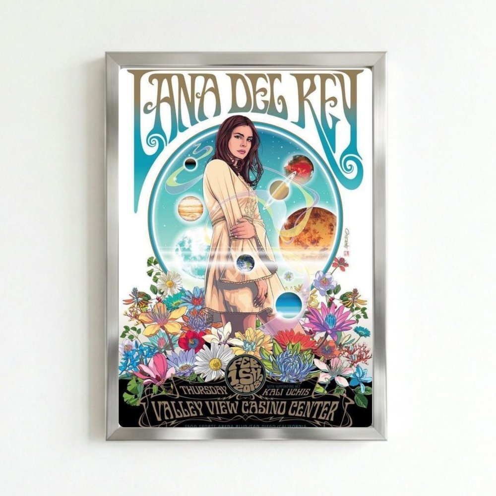 Lana Del Rey Poster with Frame - Vibes DistrictLana Del Rey Poster with Frame poster SilverVibes District