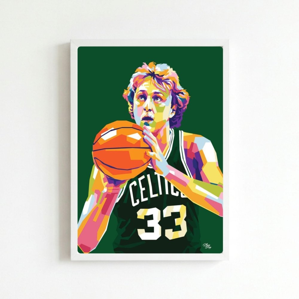 Larry Bird - Basket - Vibes DistrictLarry Bird - Basket poster BiancoVibes District