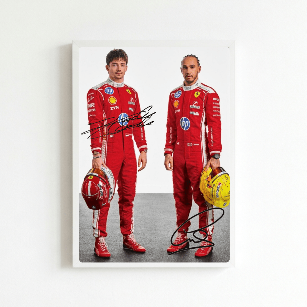 lewis hamilton, leclerc ferrari - Vibes Districtlewis hamilton, leclerc ferrari poster BiancoVibes District