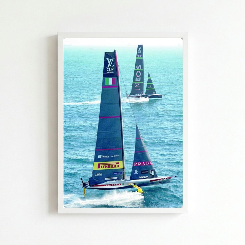 Luxury brand - luna rossa, barca a vela - Vibes DistrictLuxury brand - luna rossa, barca a vela poster BiancoVibes District