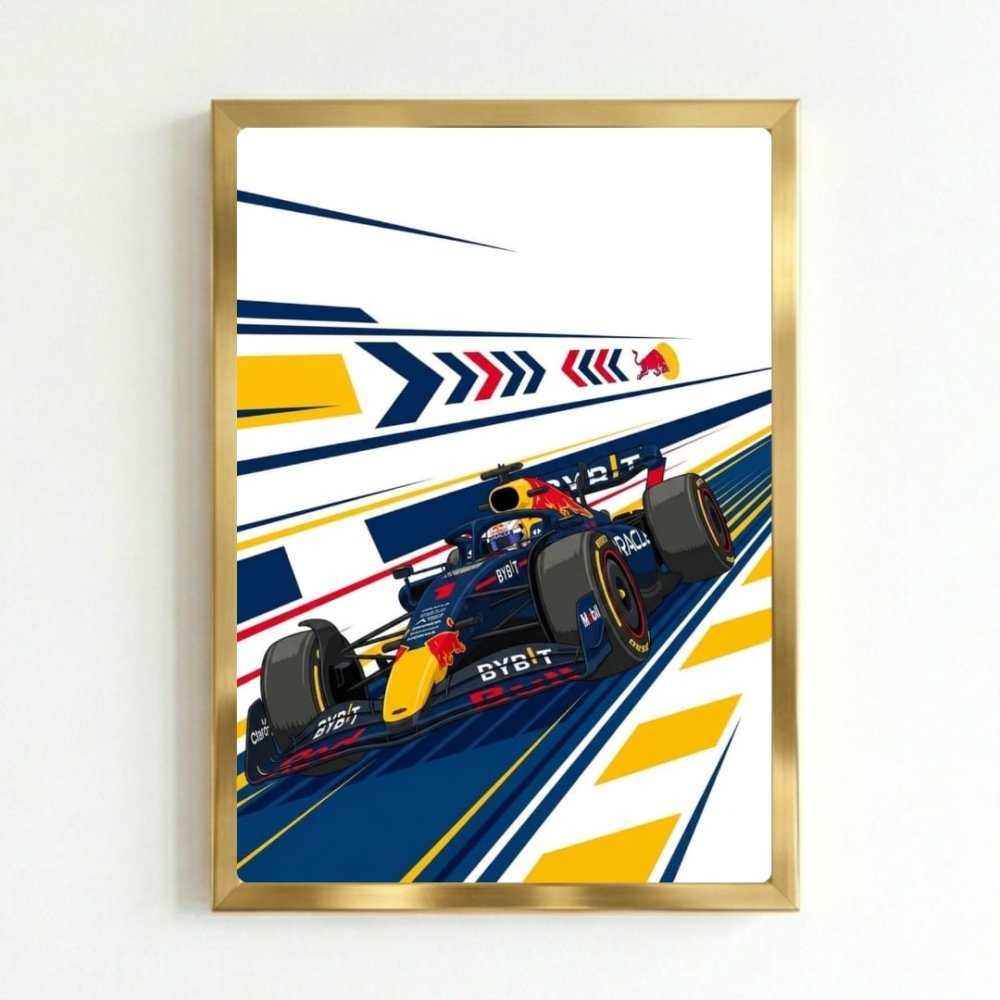 max verstappen red bull f1 - Vibes Districtmax verstappen red bull f1 poster GoldVibes District