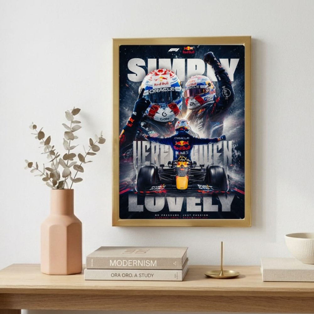 max verstappen red bull f1 - Vibes Districtmax verstappen red bull f1 poster GoldVibes District