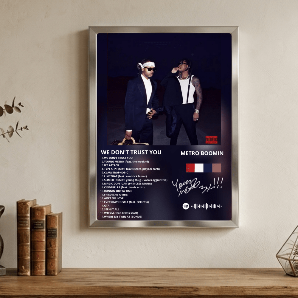 Metro Boomin & Future - We Don't Trust You Poster with Frame - Vibes DistrictMetro Boomin & Future - We Don't Trust You Poster with Frame GoldVibes District