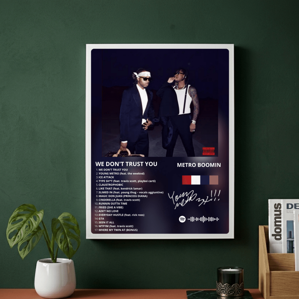 Metro Boomin & Future - We Don't Trust You Poster with Frame - Vibes DistrictMetro Boomin & Future - We Don't Trust You Poster with Frame GoldVibes District