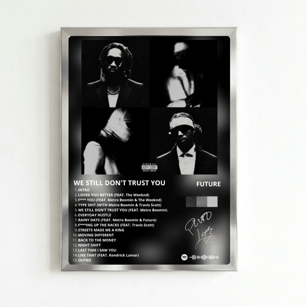 Metro Boomin & Future - We Still Don't Trust You Poster with Frame - Vibes DistrictMetro Boomin & Future - We Still Don't Trust You Poster with Frame SilverVibes District