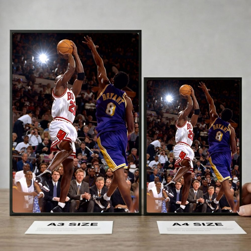 Michael Jordan and Kobe Briant - Basket - Vibes DistrictMichael Jordan and Kobe Briant - Basket poster GoldVibes District